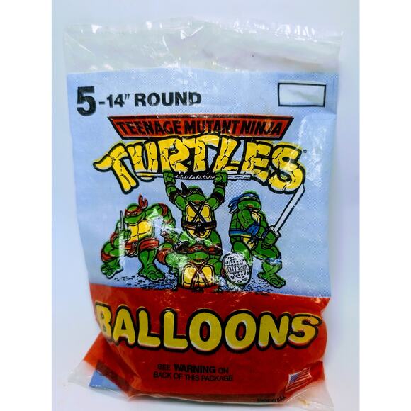 Pack of 5 Vintage 1989 TMNT Balloons Sealed Teenage Mutant Ninja Turtles - Picture 1 of 3